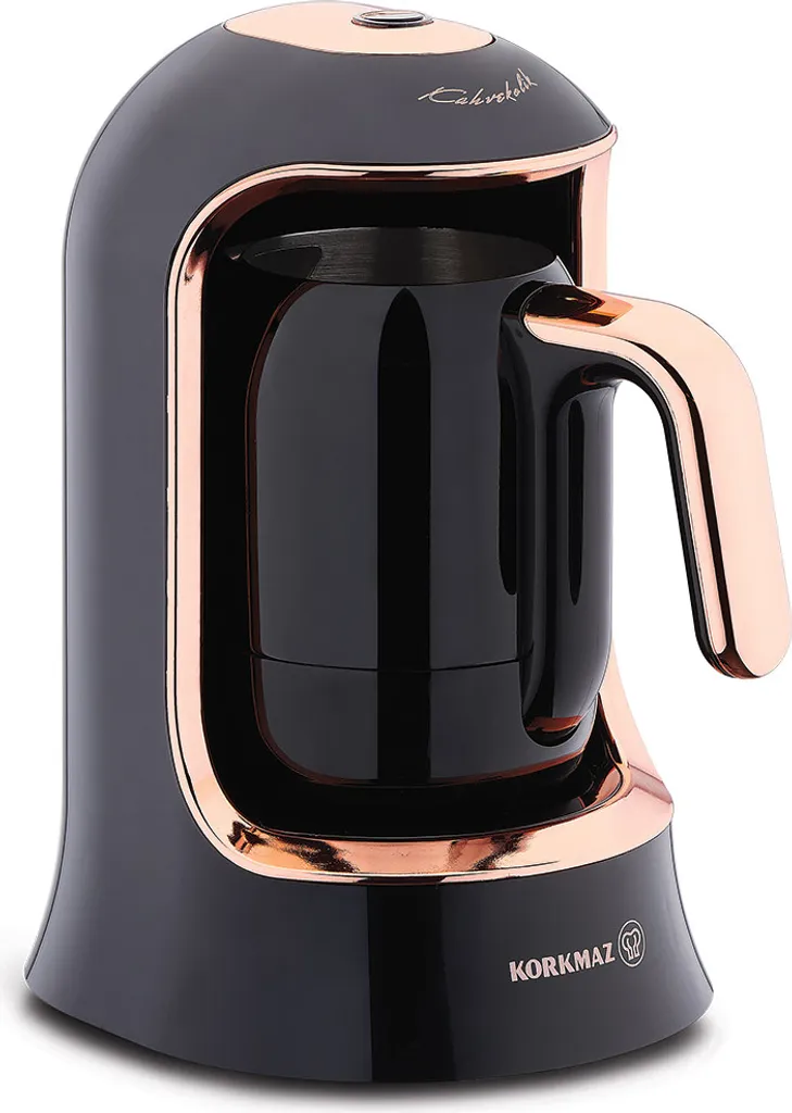 Korkmaz Kahvekolik Moka Machine Coffee Maker Deluxe Black Rose Gold A860-09