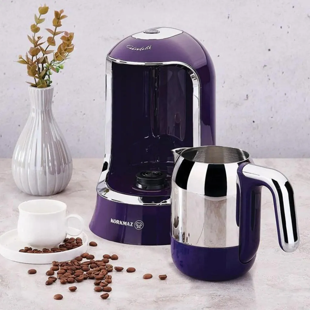 Korkmaz Kahvekolik Turkish Coffee Maker Lavender, 4 Cups, Automatic 4 kg