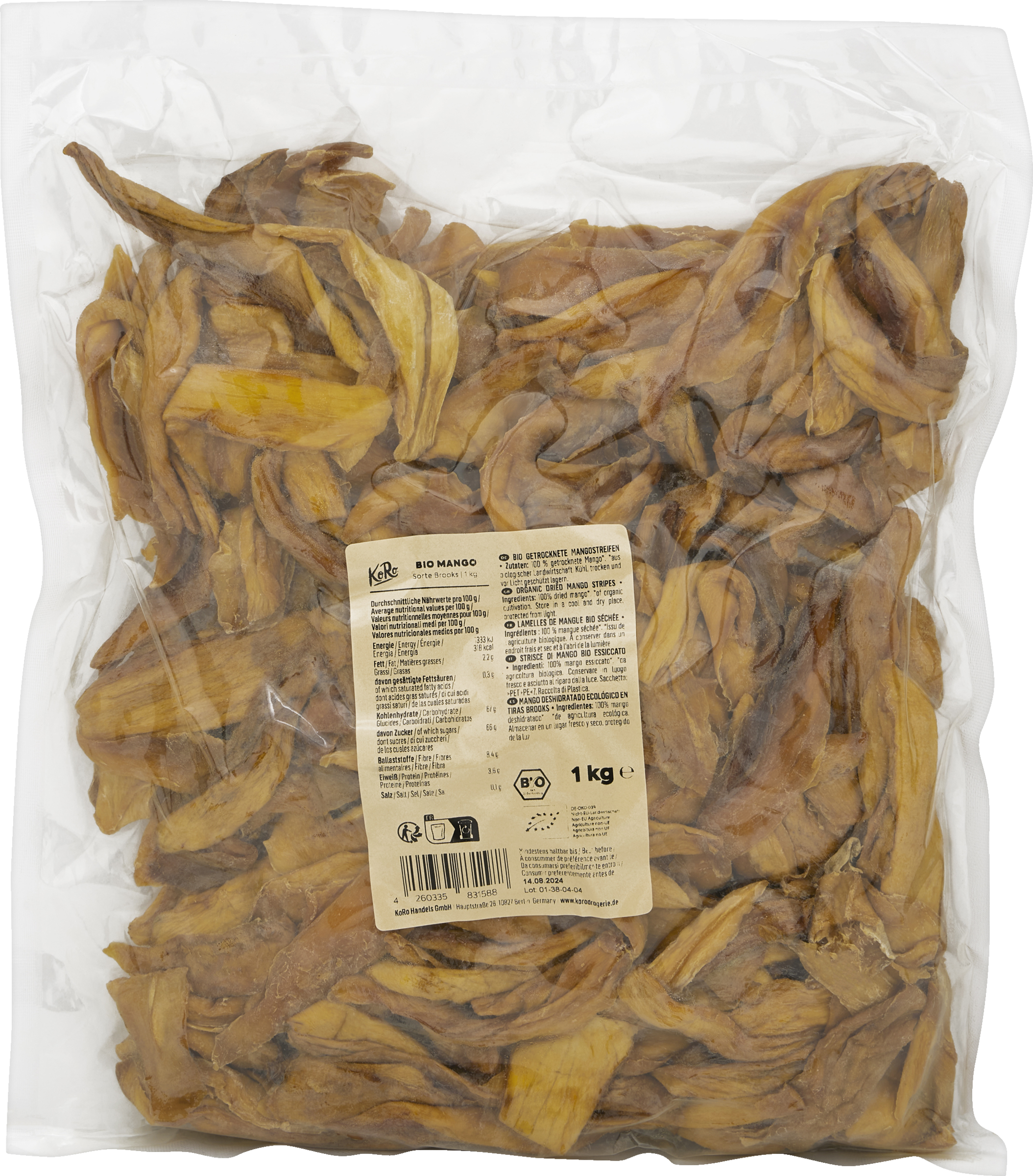 KoRo organic mango strips Brooks