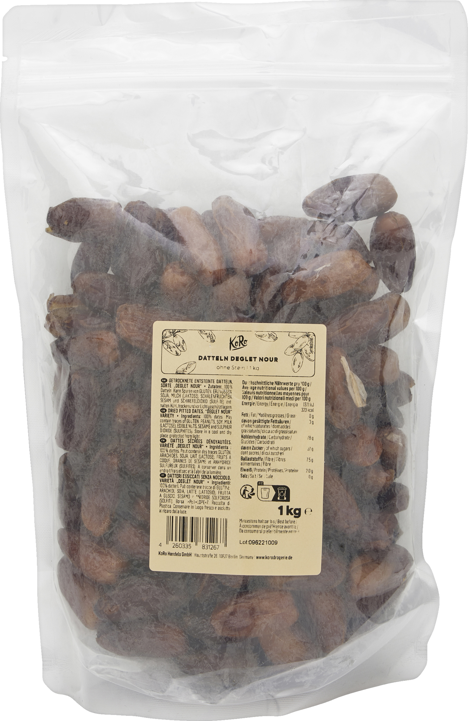 KoRo Deglet Nour Pitted Dates, KoRo