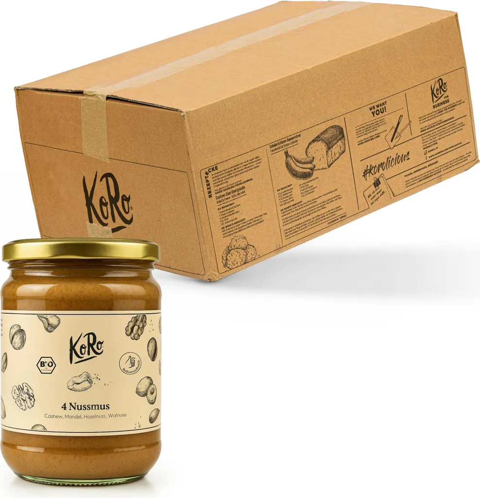 KoRo I 4 Nut Butter made from cashew, almond, hazelnut and walnut 6 x 500 g