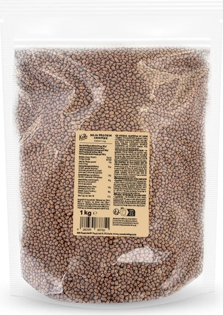 KoRo I Soy Protein Crispies with Cocoa and 58% Protein 1 kg