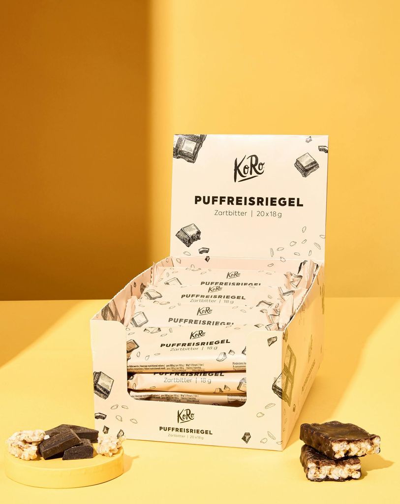 KoRo | Puffed Rice Bars in Dark Chocolate 20 x 18 g