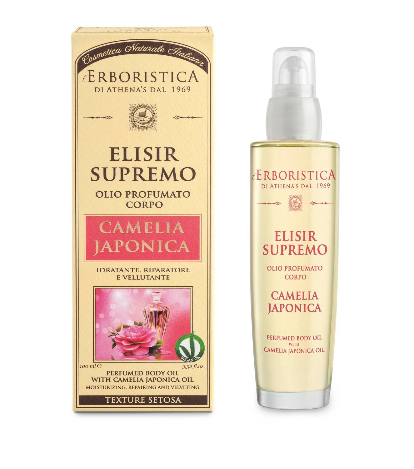 Body oil with camellia oil