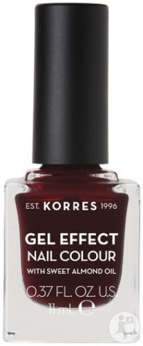 Korres Km Gel Effect Nail Polish 57 Burgundy Red 11ml