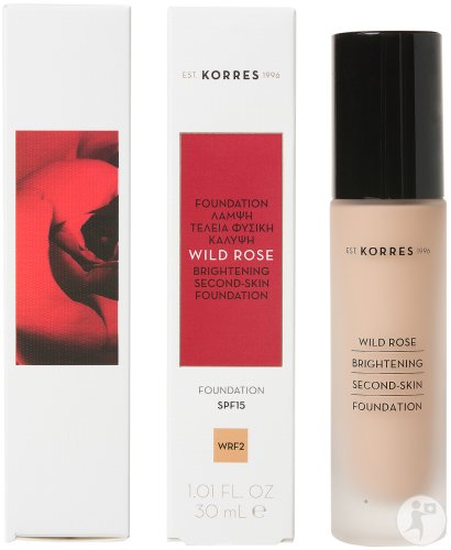 Korres Make Up Wild Rose Brightening Second-Skin Foundation WRF2 SPF15 bottle 30ml