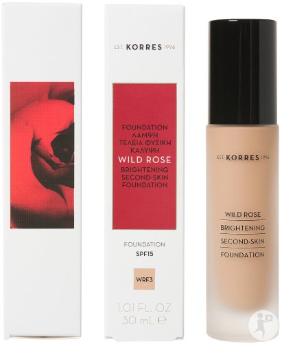 Korres Make Up Wild Rose Brightening Second-Skin Foundation WRF3 SPF15 bottle 30ml