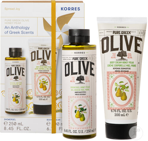 Korres Set Olive Honey Pear Shower Gel 250ml & Body Lotion 200ml