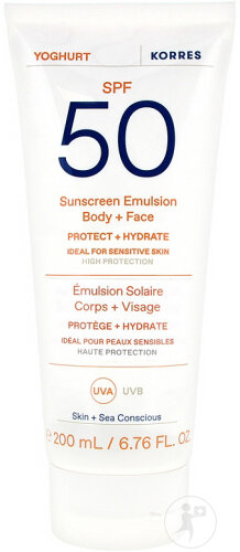 Korres Yoghurt Sunscreen Spray Emulsion SPF50 Body And Face 200ml