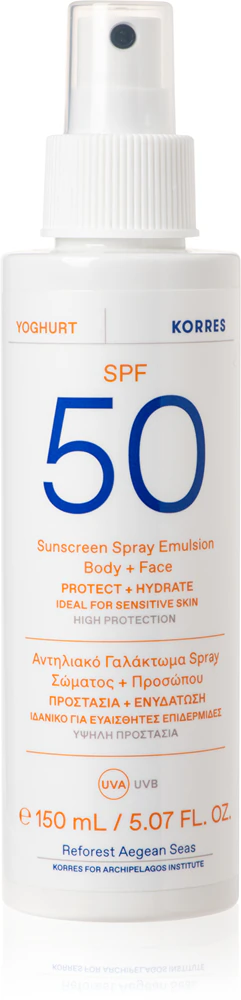 Korres Yoghurt Sunscreen Spray for face and body