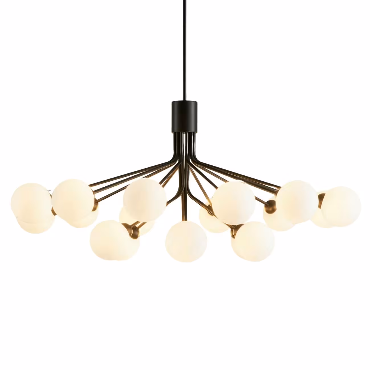 KOSILUM chandelier Audrey, black and white, 50cm