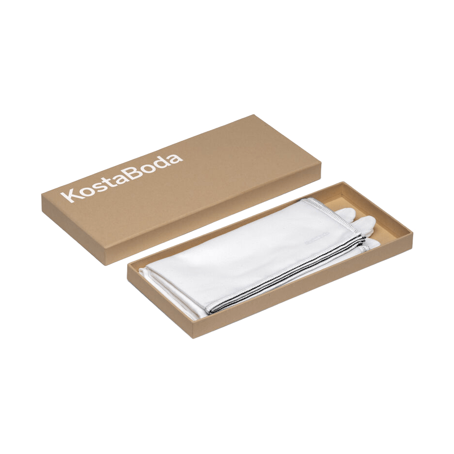 Kosta Boda glass care set box, White, medium