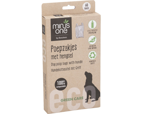 Poop bags Beeztees Minus One poop bags and holder 60 pieces.