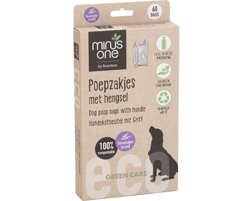 Poop bags beeztees Minus one poop bags and holder 60 pcs. Lavender scent