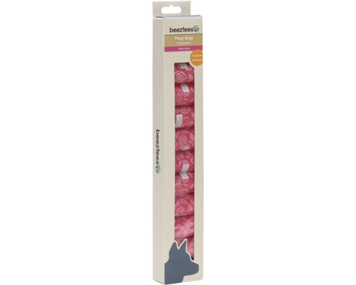 Beeztees Poop Bags, Rose Scented, 12 x 15 pcs = 180 pcs