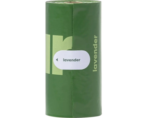 Poop bags earth rated 120 pieces (8x15 bags) scent lavender approx. 33 x 27 cm
