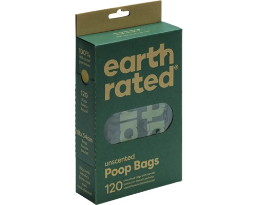 Earth rated waste bags 120 pieces with handle approx. 17 x 34 cm