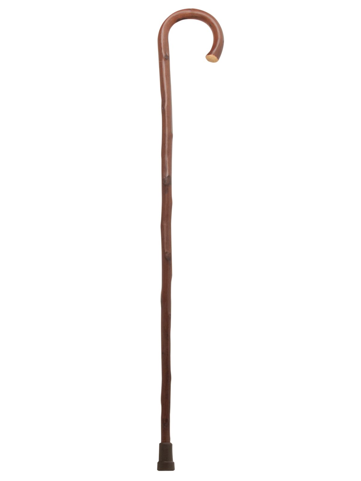 Kowsky wooden walking stick 100 kg – chestnut brown – round hook handle – sturdy walking stick