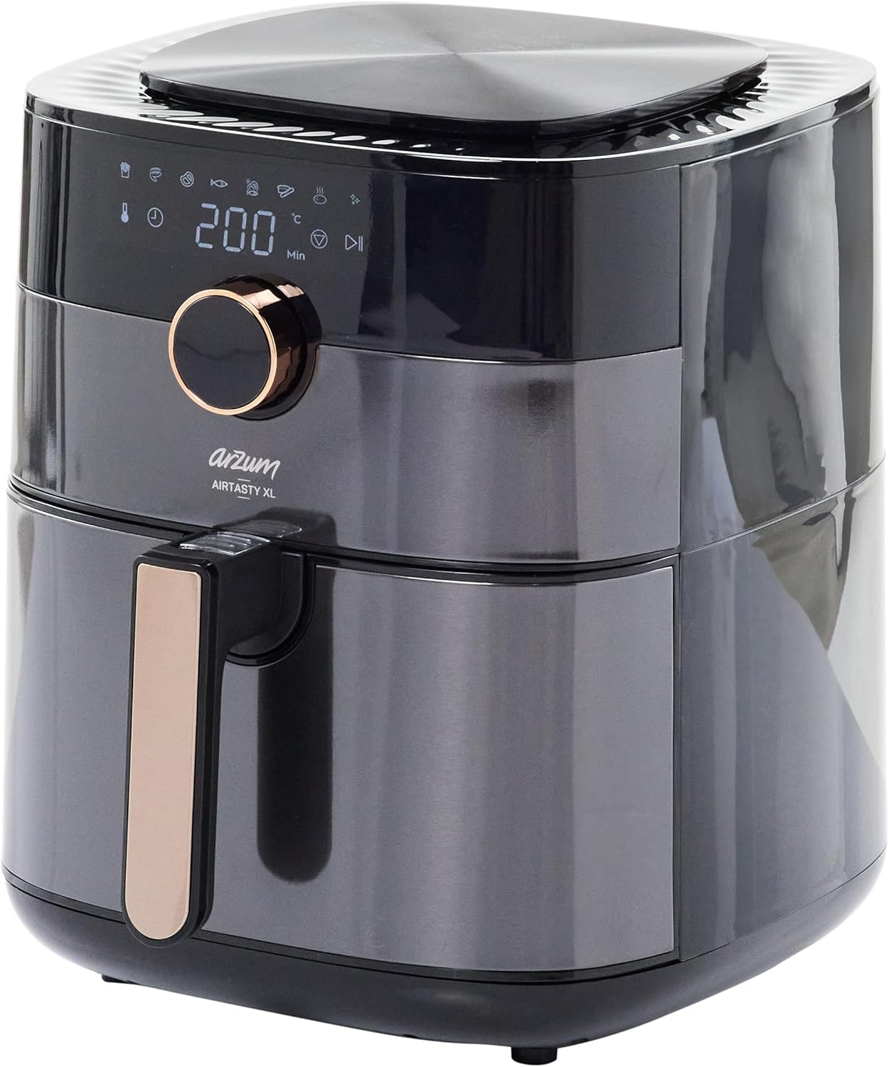 AR2074-B Arzum Airtasty XL Capacity Hot Air Fryer Oil Free Healthy Frying Digital Control Panel 8 Preset Cooking Programs Time and Temperature Setting (Copper)