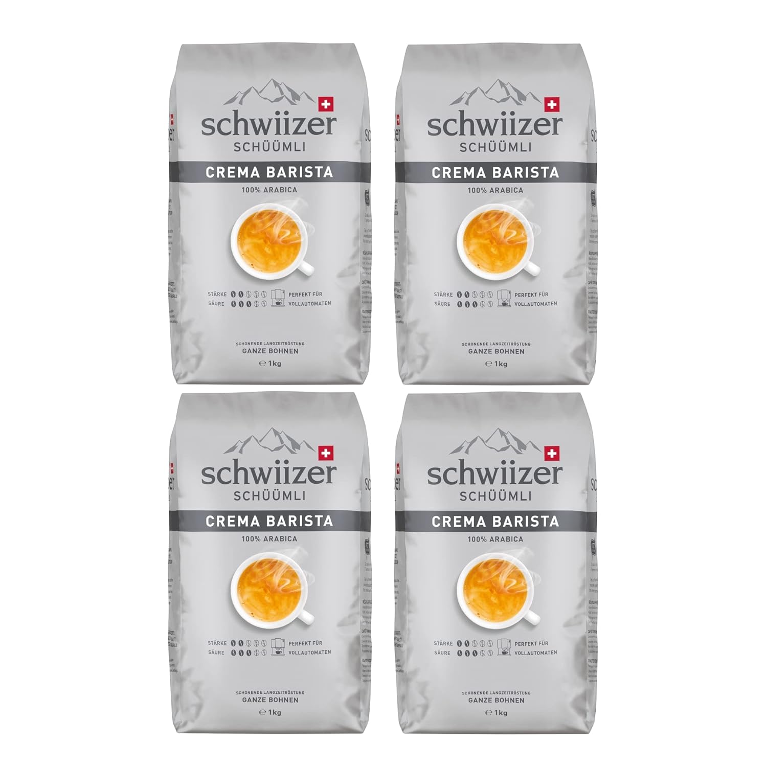 Schwiizer Schüümli Crema Barista entire coffee beans 4kg - intensity 2/5 - Utz -certified