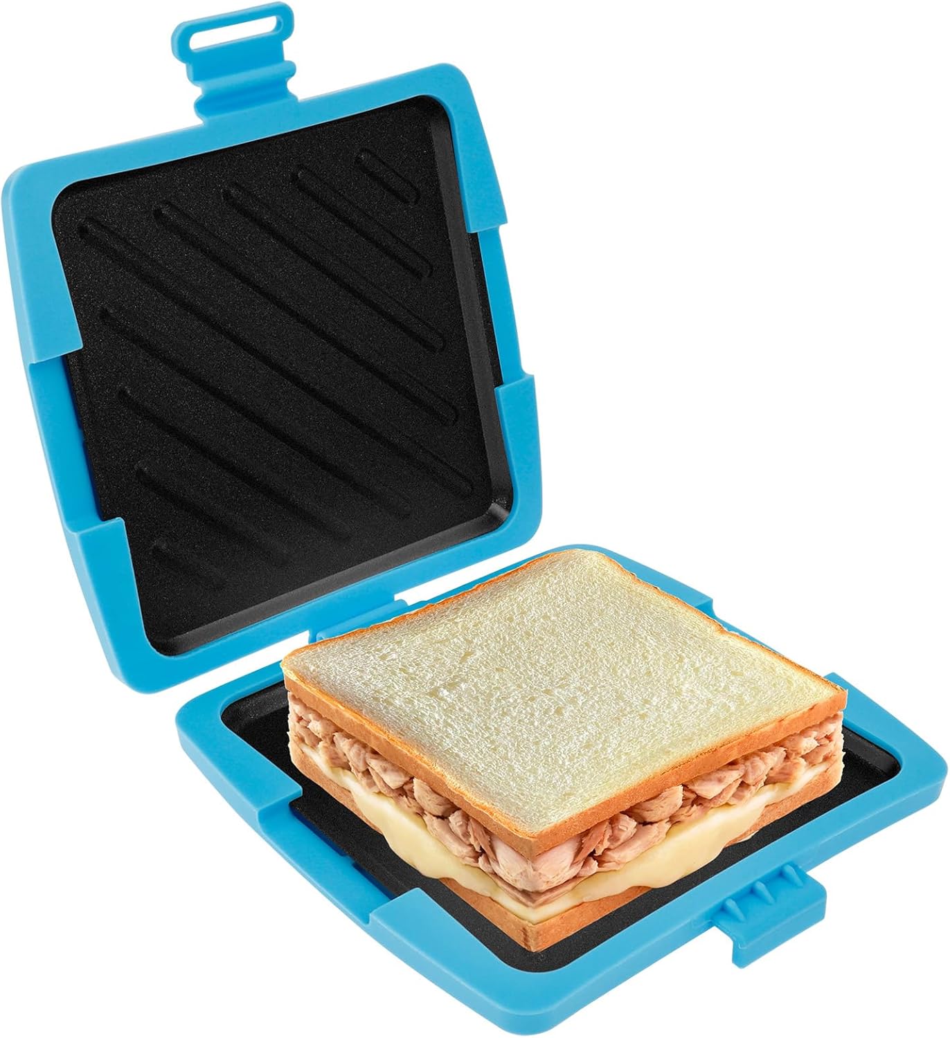 Sandwich Maker Silicone Sandwich Toaster for Microwave Wireless Non-Stick Sandwich Toaster for Sandwiches Home Office Dormitory Microwave Oven (Blue)