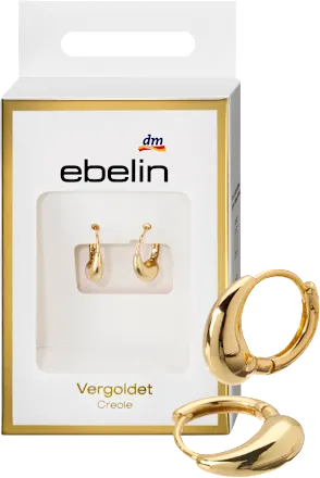ebelin Gold-plated teardrop-shaped hoop earrings, 2 pieces