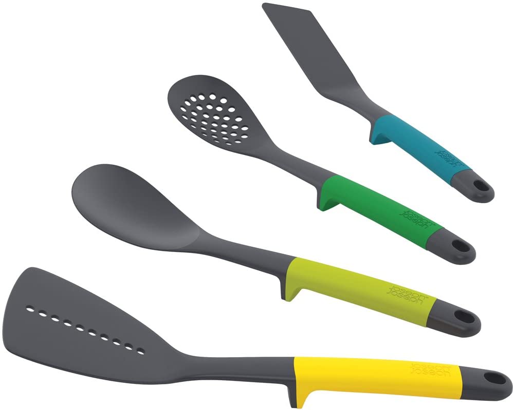 Joseph Joseph Elevate Kitchen Utensils Set (4 Pieces, Without Tongs), Nylon, Grey, 6.5 x 25 x 32.2 cm