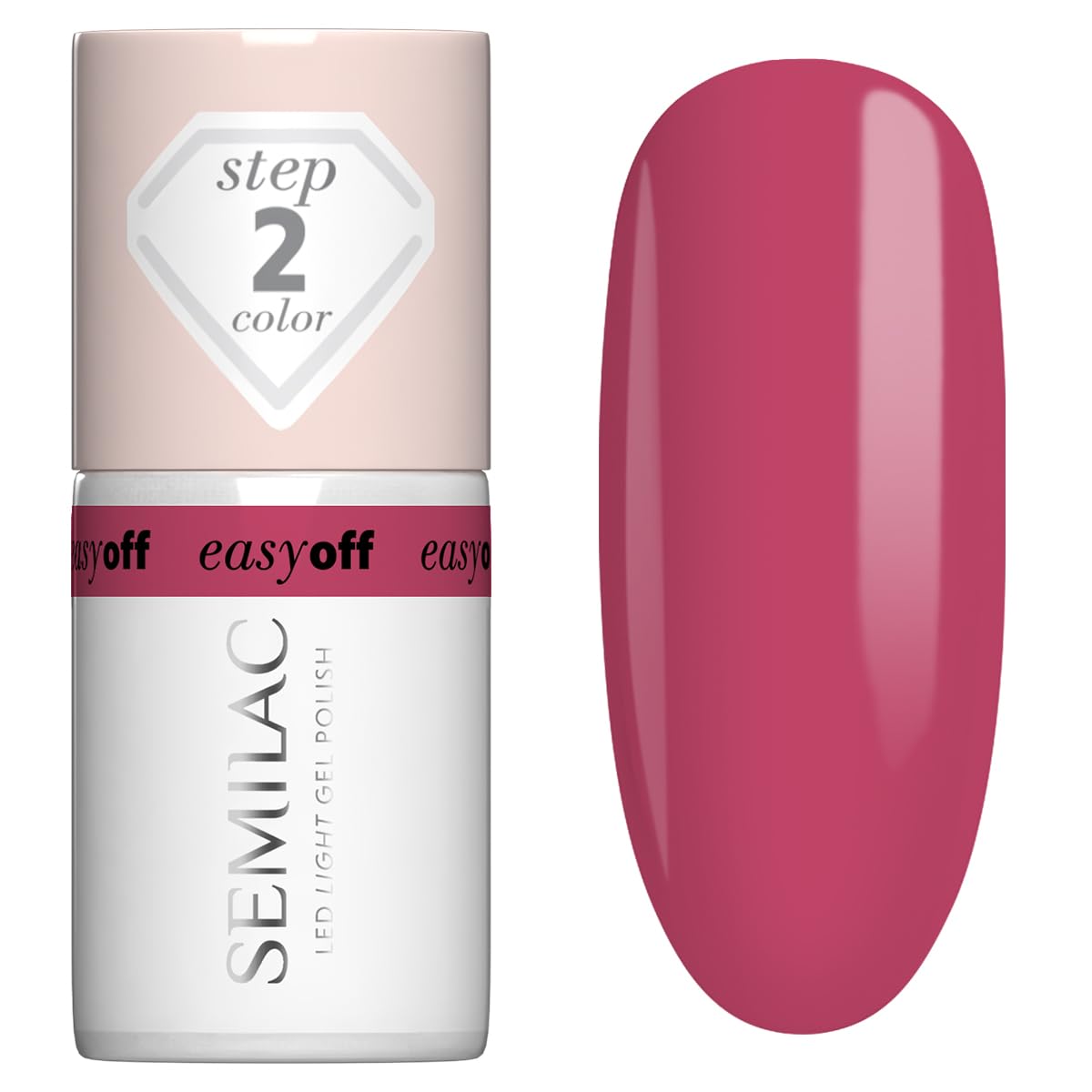 Semilac Easy Off Nail Polish LED Light L17 Pink Coral 7 ml
