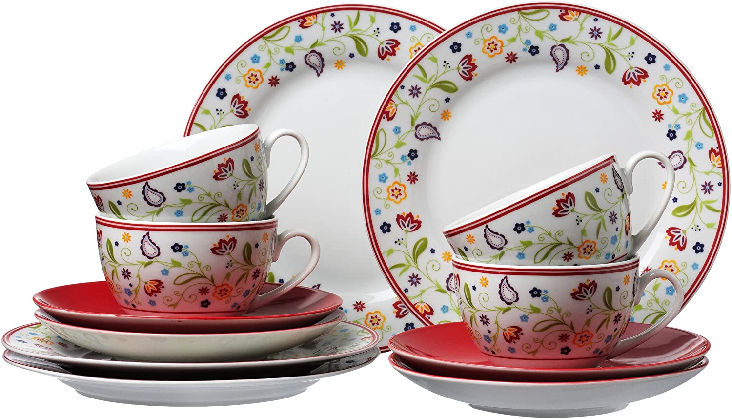 Ritzenhoff & Breker Doppio Shanti 009804 12-Piece Coffee Set, Red