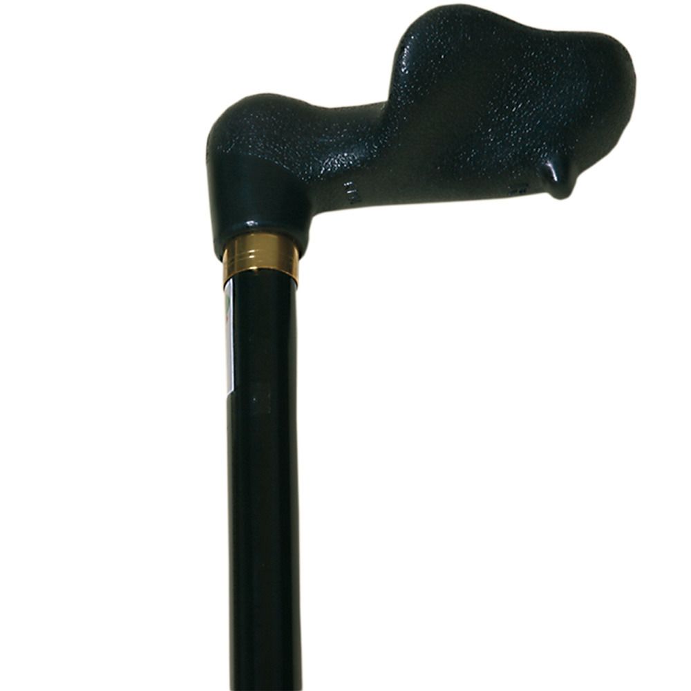 KRANKENSTOCK Medical cane with anatomical handle on the left, black 1 St