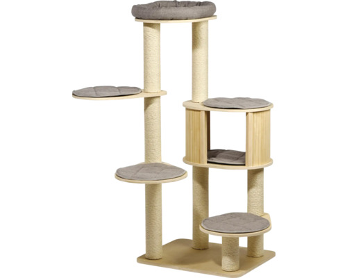 Scratching post dobar cat scratching post "Ella" wood, sisal, polyester brown; gray 48 x 133 x 60 cm