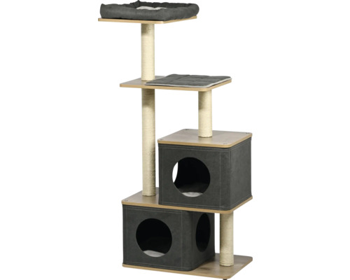 Scratching post dobar cat scratching post "Hannah" wood, sisal, polyester gray 38 x 133 x 58 cm