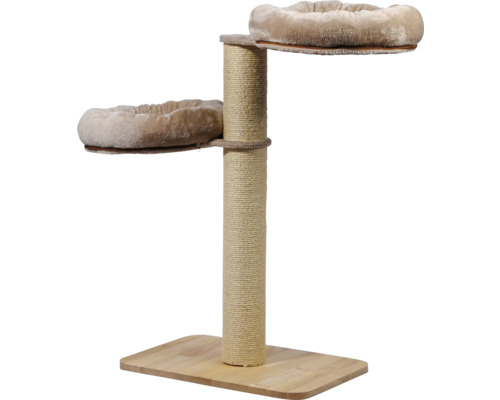 Scratching post dobar Premium scratching post "Sleepy" wood, sisal, polyester brown 100 x 90 x 40 cm