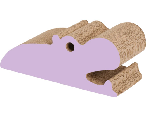 Scratching board Catit Zoo Scratcher, Hippo, grooved scratching board in animal shape approx. 44 x 18 x 18 cm pink, brown cardboard