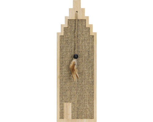 beeztees Scratching board designed by Lotte Berit wood, seagrass 20 x 3 x 60 cm beige