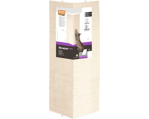 KARLIE sisal corner scratching board, 28 x 52 cm, beige