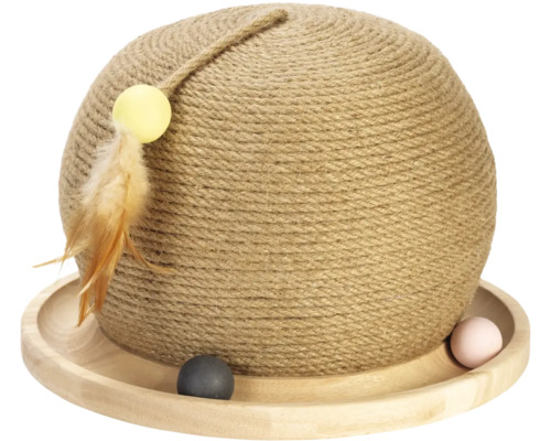 Scratching furniture designed by Lotte play and scratching ball Mila 29.5 x 22 cm sisal, wood