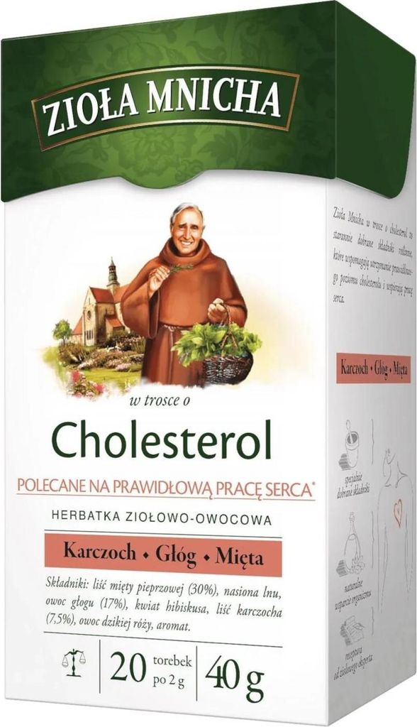 HERBAPOL - LUBLIN S.A. Monk's Herb Tea for Cholesterol 2g x 20 pieces 40g