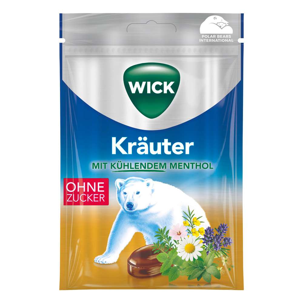 WICK Herbal candies with menthol, sugar-free