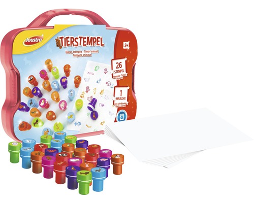 Joustra Creative set of animal stamps 26 pieces in a suitcase