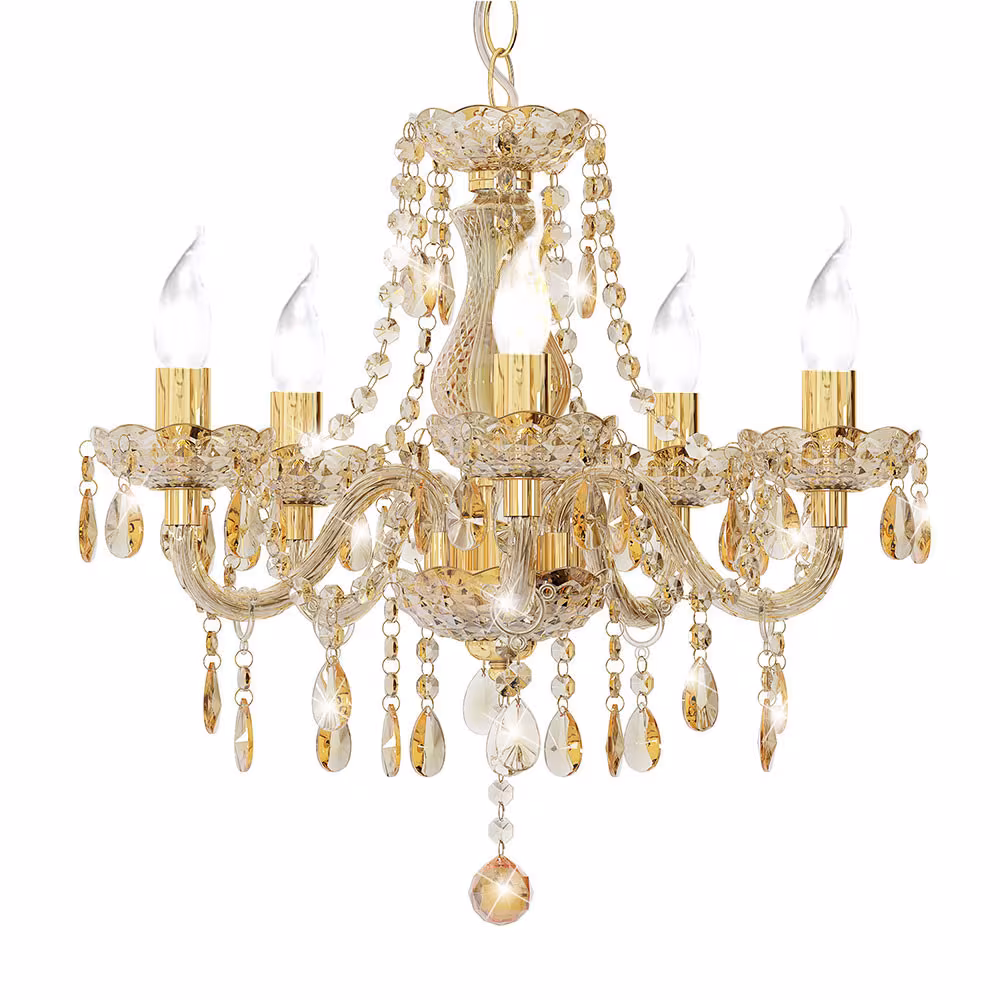 CHANDELIER MARIE Gold-colored Crystal look
