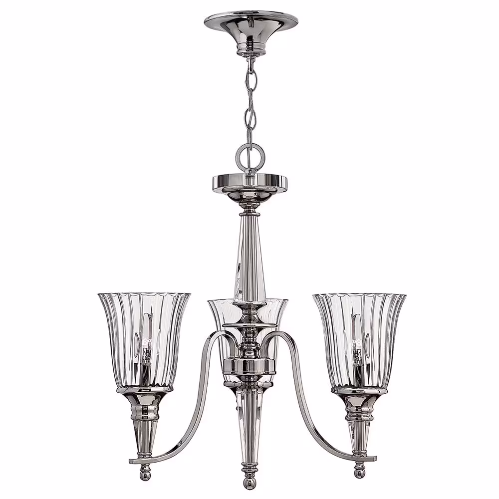 CHANDELIER Steel Silver Crystal Look