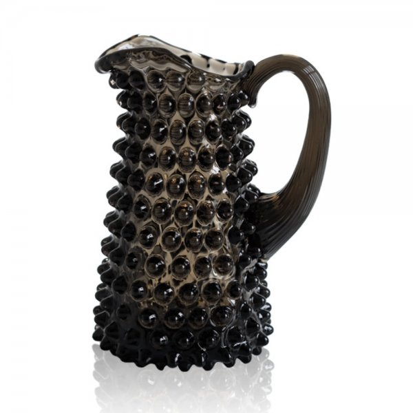 Jug Mini Hobnail Tall Jug Black Smoke Klimchi Studio