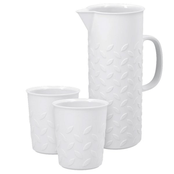 Jug with cups, Mandorla porcelain, white (3-piece set) by KPM