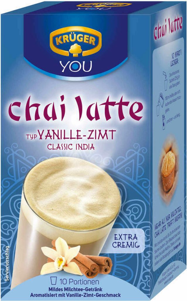Krüger Family Krüger Chai Latte Vanilla-Cinnamon Milk Tea Drink, 8-pack (8 x 250 g)