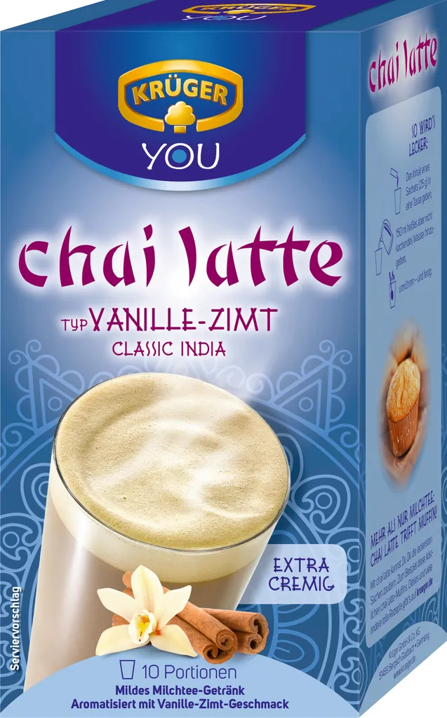 Krüger Family Krüger You Chai Latte Vanilla-Cinnamon Classic India Extra Creamy | 10 servings