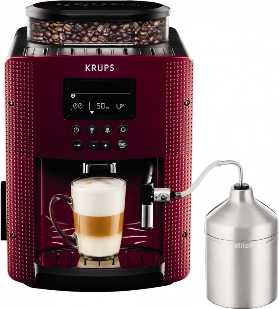Krups EA 8165 Fully Automatic Espresso Machine, Plastic Housing, Cup Warmer, Integrated Grinder, Milk Frother, Water Filter