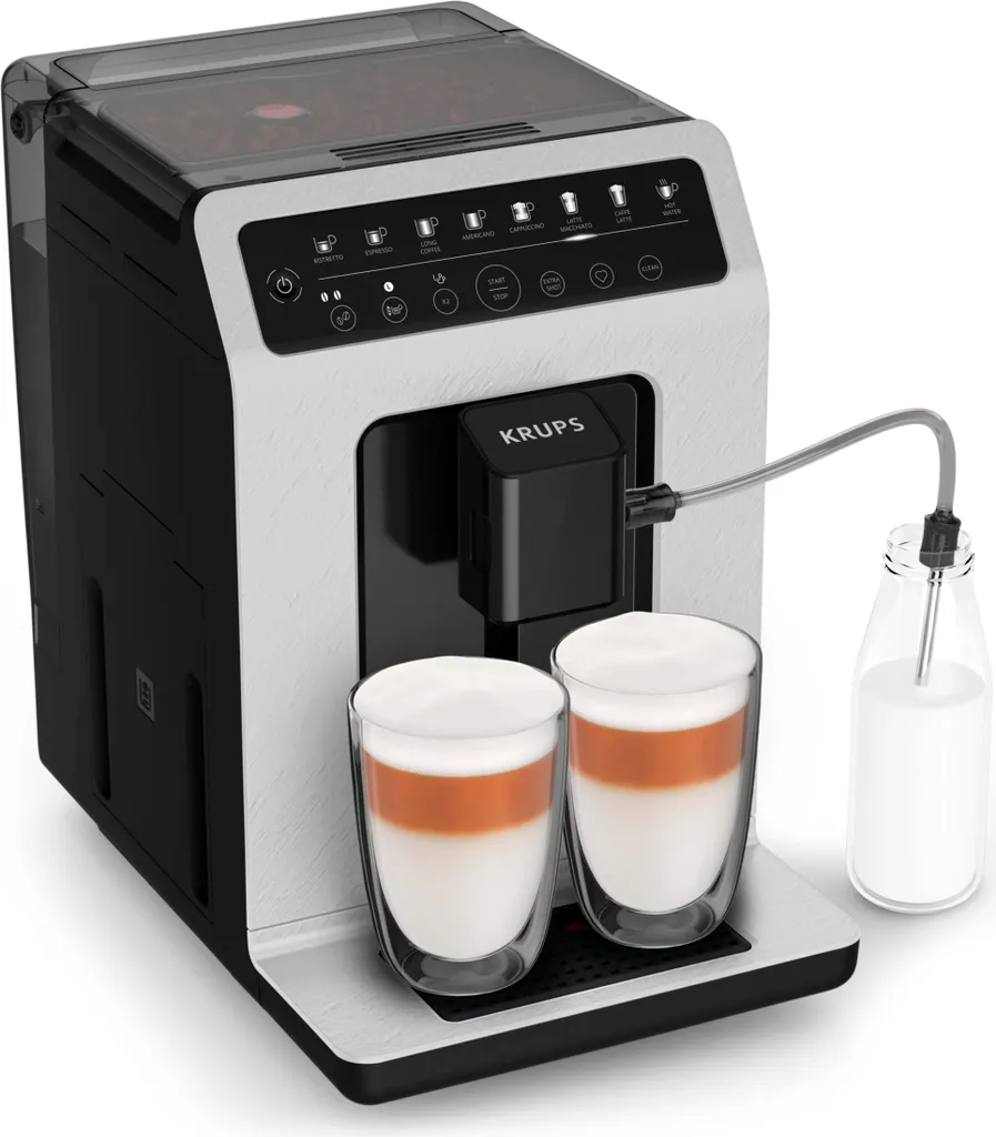 KRUPS fully automatic coffee machine: Perfect drinks with eco-design and one-touch function