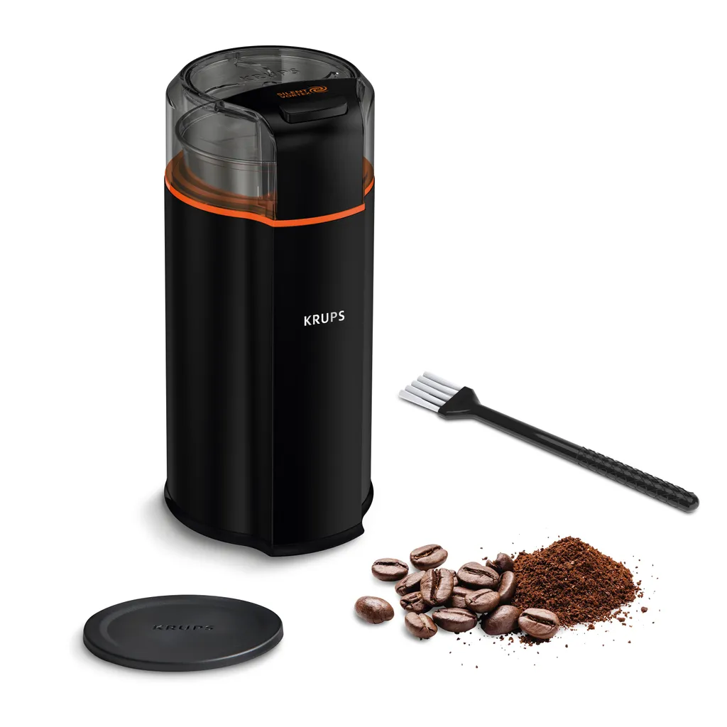 Krups Silent Vortex Coffee Grinder, Black, GX332810