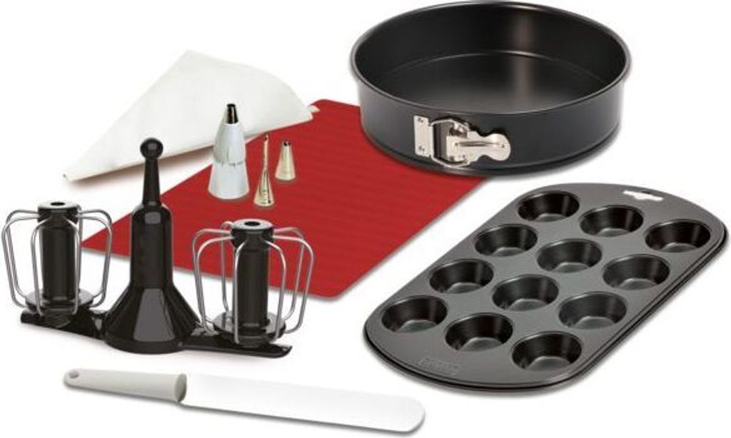 Krups XF5560 Prep&Cook accessory set, black/white/red